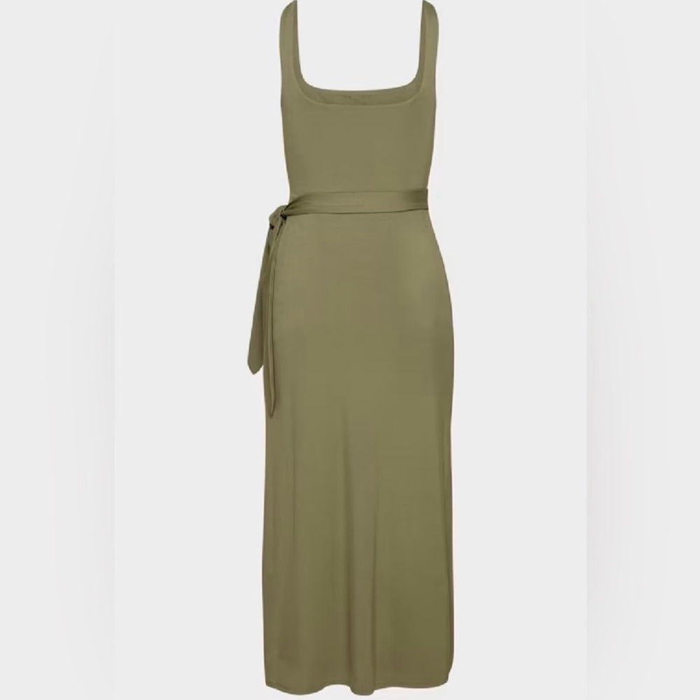 Aritzia Wilfred Olive Green Wrap Dress - Picture 4 of 7